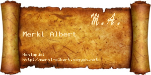 Merkl Albert névjegykártya